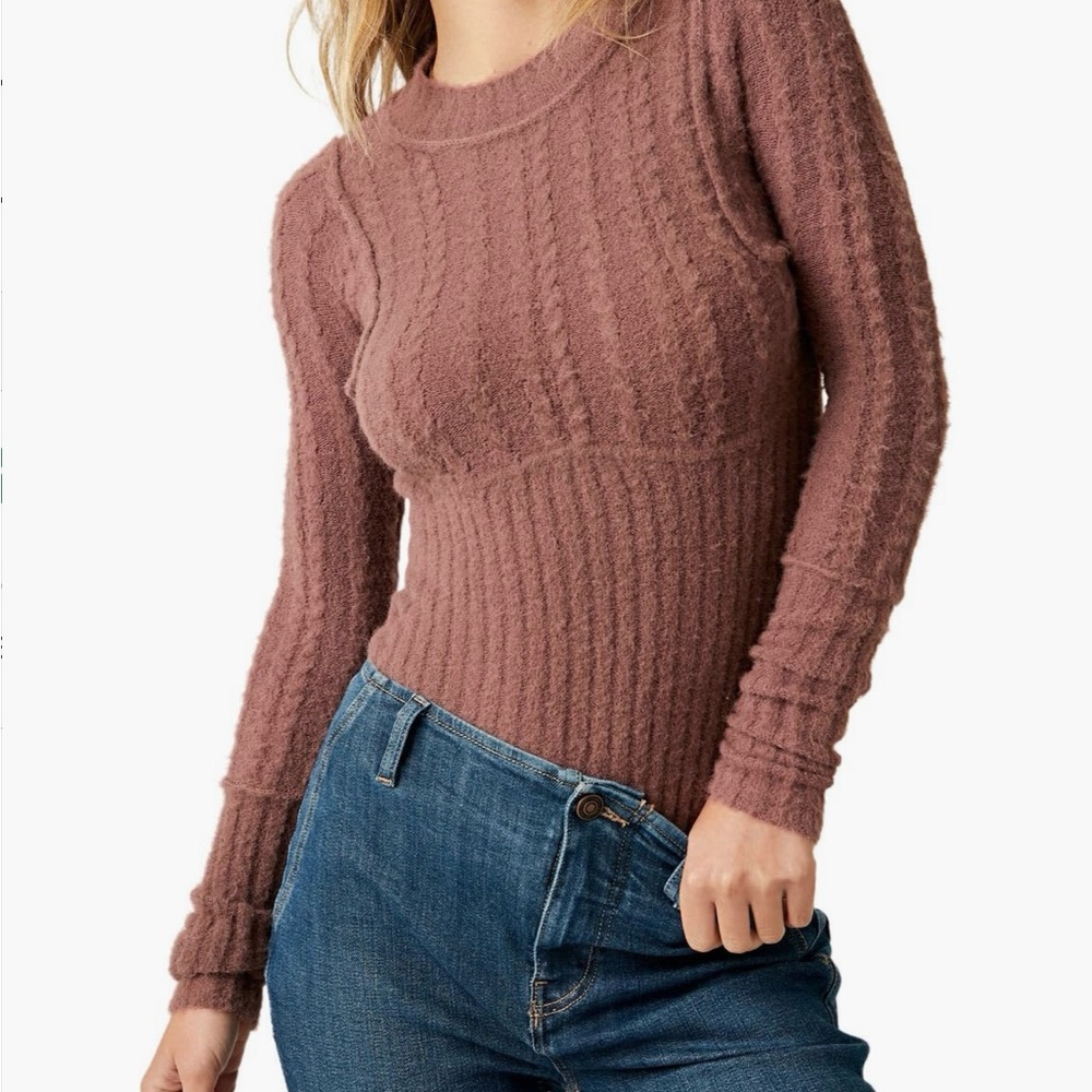 Free people Textured Knit Sweater bodysuit